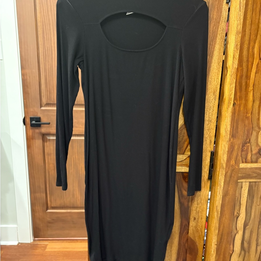 H&M Black Cut Out Backless Sheath Dress